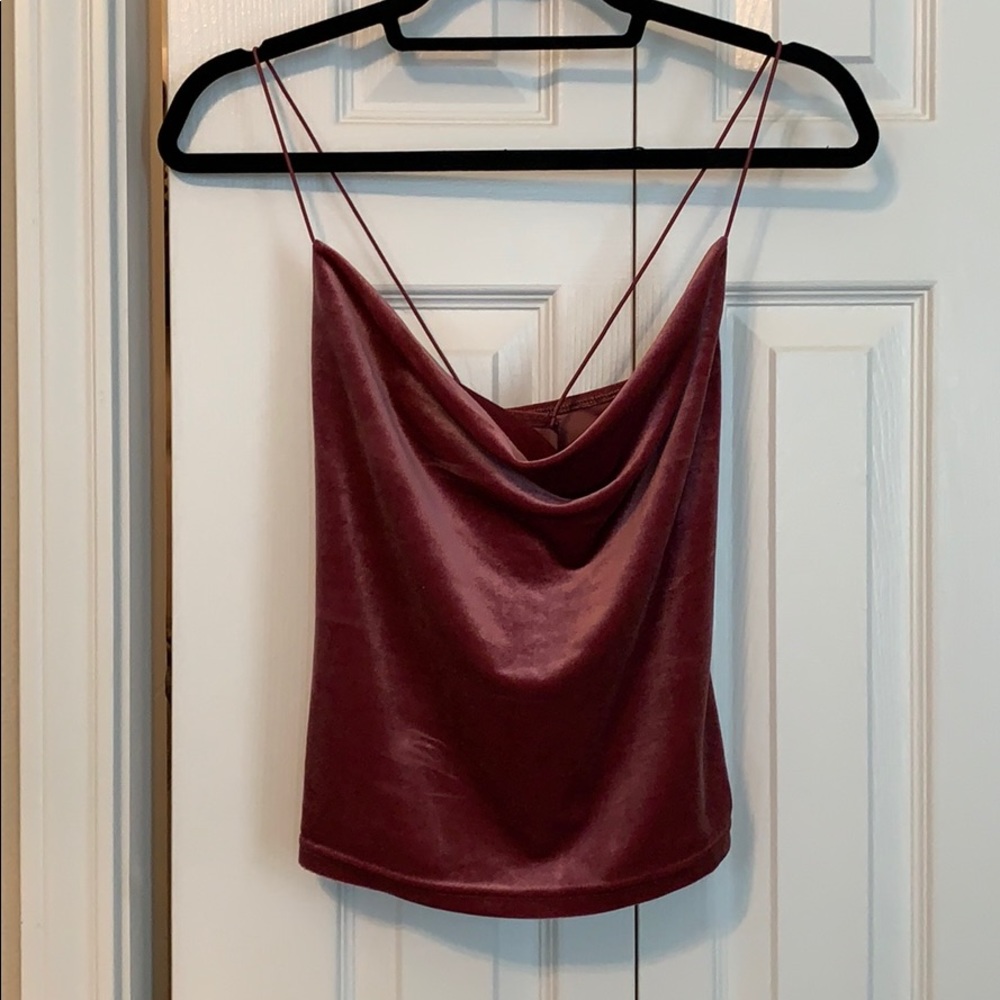 Pink drop neck top